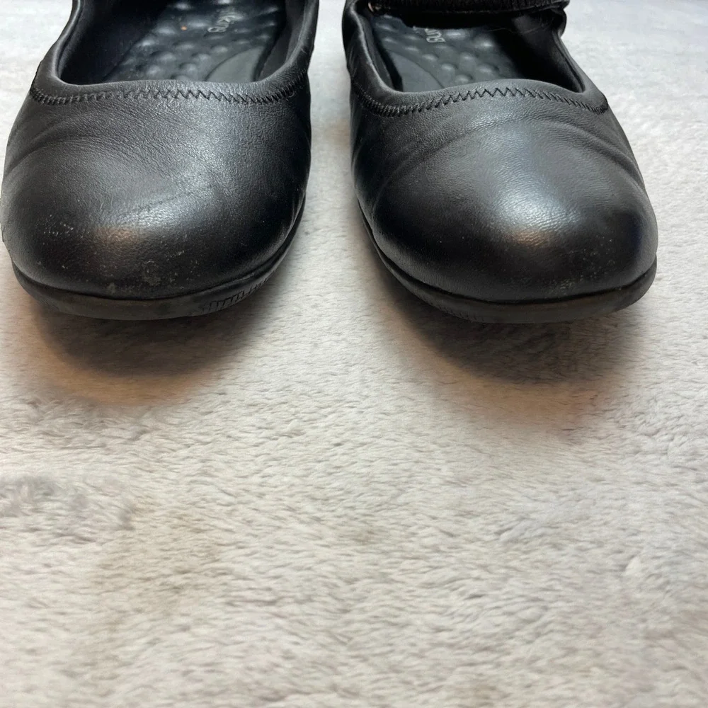 Walking Cradles Womens Leather Mary Jane Flats Size 11S Black Comfort Shoes Slim